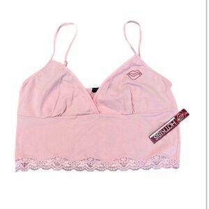 NWT Hot Kiss size medium adorable soft pink bralette crop top adjustable straps